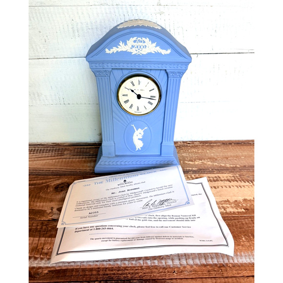 Vintage 2000 Wedgwood The Millennium Clock COA #A2355 8.75" Tall - Picture 13 of 13